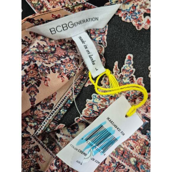 NWT BCBGeneration Colorful 100% Polyester Shift Open Back Dress Sz L - Picture 3 of 4